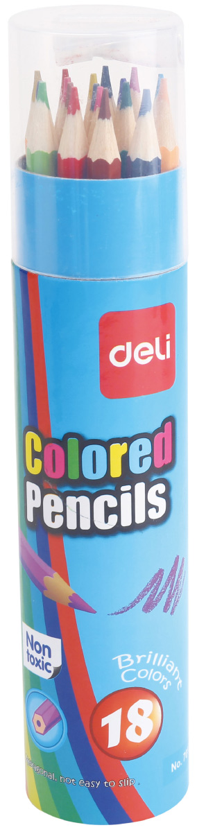 Deli Набор цветных карандашей с точилкой 18 шт