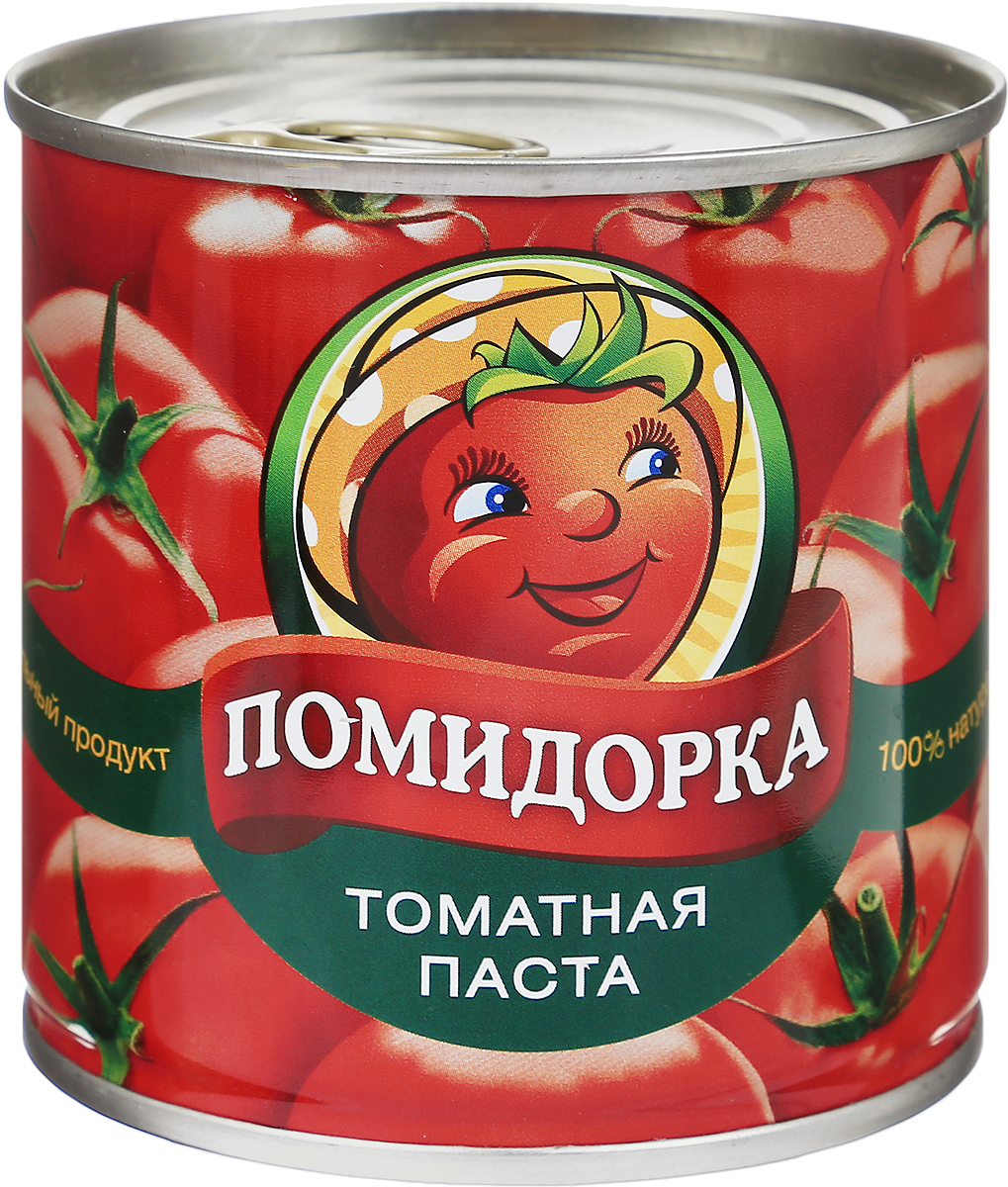 Помидорка Томатная паста, 250 г4654 Помидорка Томатная паста, 250 г4654Томатная паста Помидорка - гармоничный продукт с оригинальным свежим вкусом, насыщенным цветом и ароматом.В ней отсутствуют искусственные пищевые добавки - это полностью натуральный продукт. Томатная паста Помидорка очень густая (содержит более 25-28% сухих веществ) и приготовлена только из помидоров.
