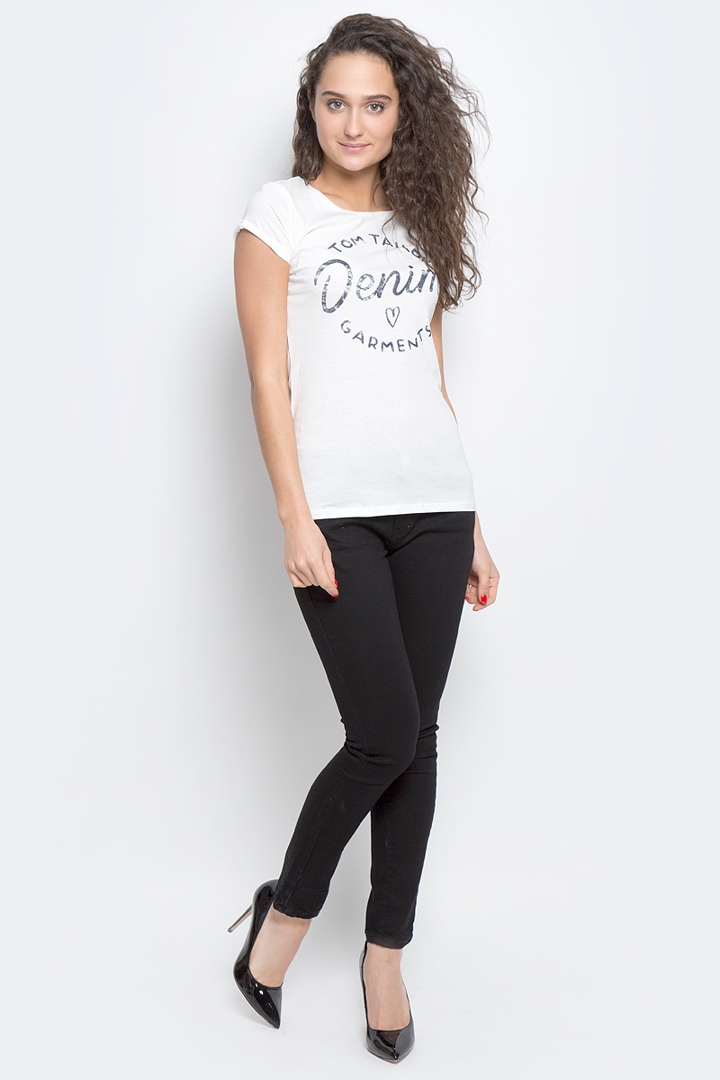 Футболка женская Tom Tailor Denim, цвет: белый. 1036780.09.71_8005. Размер L (48)1036780.09.71_8005 Футболка женская Tom Tailor Denim, цвет: белый. 1036780.09.71_8005. Размер L (48)1036780.09.71_8005Женская футболка Tom Tailor Denim выполнена из натурального хлопка. Модель с круглым вырезом горловины и короткими рукавами оформлена принтовыми надписями.