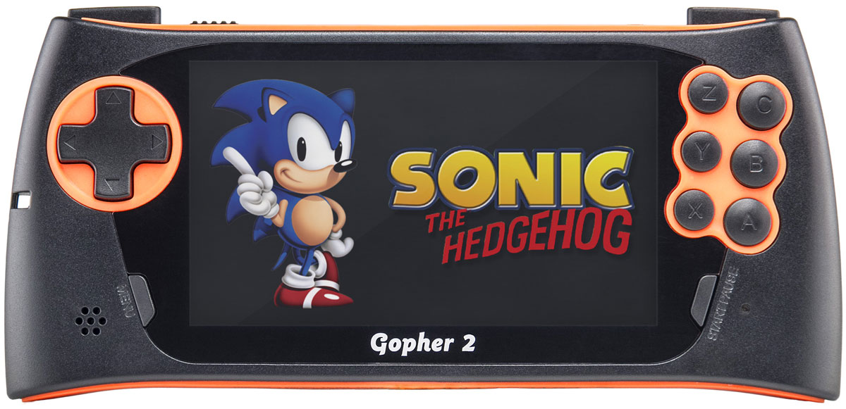 Sega Genesis Gopher 2, Orange портативная игровая консоль + 500 игр