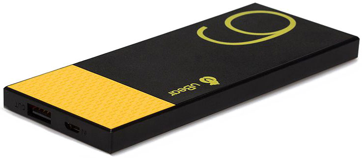 uBear Light 6000, Black Yellow внешний аккумулятор