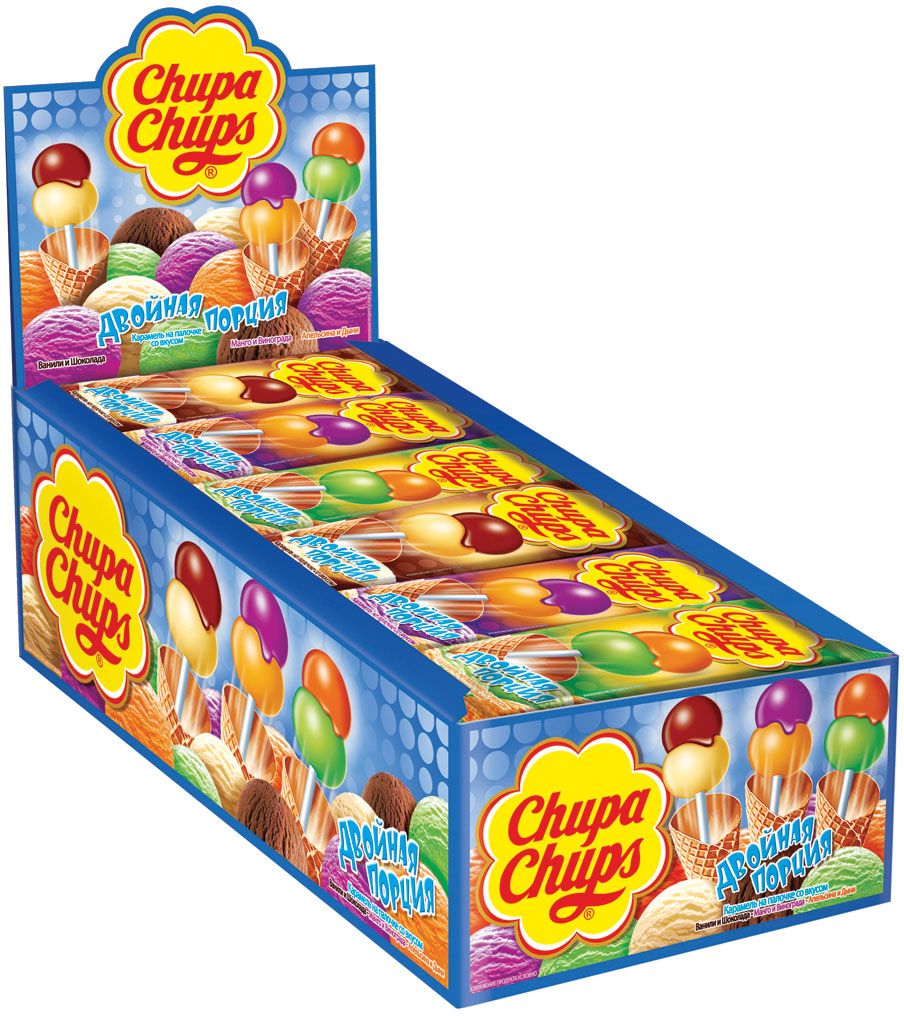 Chupa Chups карамель Двойная порция ассорти, 24 шт по 16,8 г498005 Chupa Chups карамель Двойная порция ассорти, 24 шт по 16,8 г498005Чупа Чупс Двойная порция - уникальная карамель с двумя шариками на одной палочке. Невероятно гладкая поверхность карамели Chupa Chups.