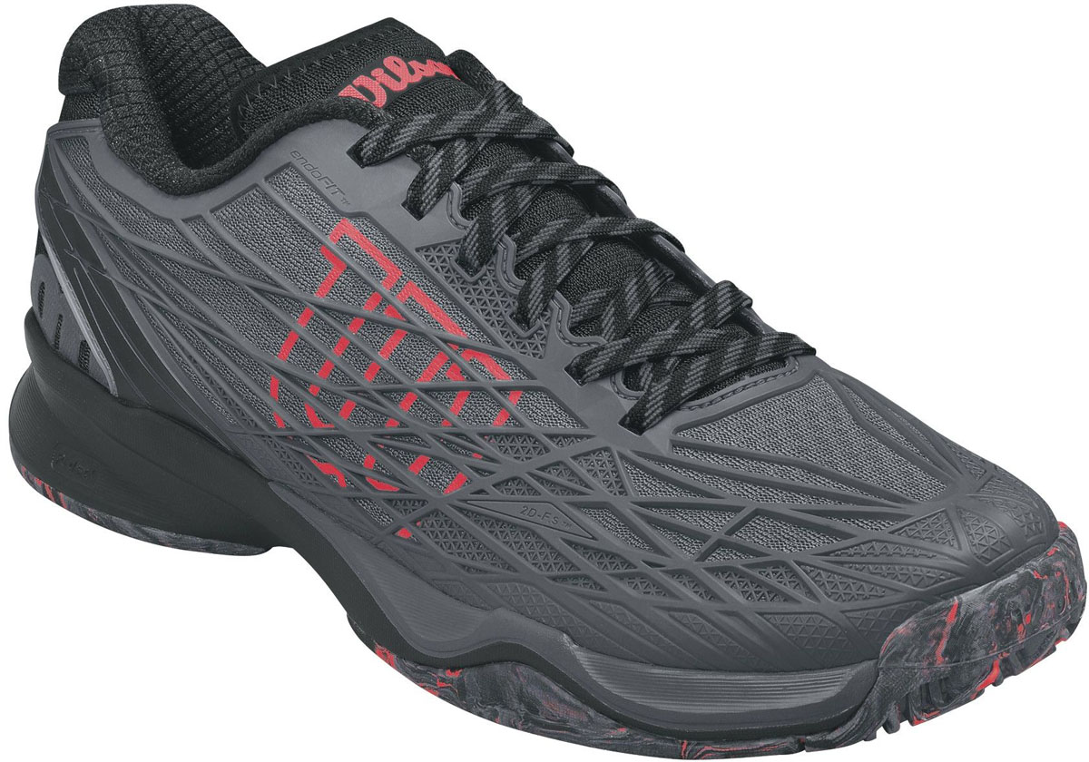 Кроссовки для тенниса мужские Wilson Kaos Mens All Court, цвет: темно-серый. WRS322900. Размер 8 (41)WRS322900 Кроссовки для тенниса мужские Wilson Kaos Mens All Court, цвет: темно-серый. WRS322900. Размер 8 (41)WRS322900Кроссовки для тенниса мужские Kaos Mens All Court от Wilson выполнены из искусственной кожи и дышащего текстиля. Модель на классической шнуровке. Подкладка изготовлена из текстиля, стелька из ЭВА-материала с текстильным покрытием. Подошва из сочетания резины, пластика и полимерного материала оснащена рифлением.