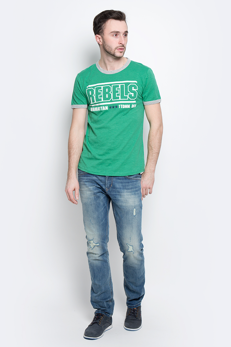 Футболка мужская Tom Tailor Denim, цвет: зеленый. 1037075.00.12_7772. Размер L (50)1037075.00.12_7772 Футболка мужская Tom Tailor Denim, цвет: зеленый. 1037075.00.12_7772. Размер L (50)1037075.00.12_7772Стильная мужская футболка Tom Tailor Denim выполнена из натурального хлопка. Модель прямого кроя с круглым вырезом горловины и короткими рукавами оформлена оригинальным принтом. Вырез горловины и манжеты на рукавах дополнены трикотажной бейкой. Уважаемые клиенты! Обращаем ваше внимание, состав материала может незначительно отличаться от указанного.