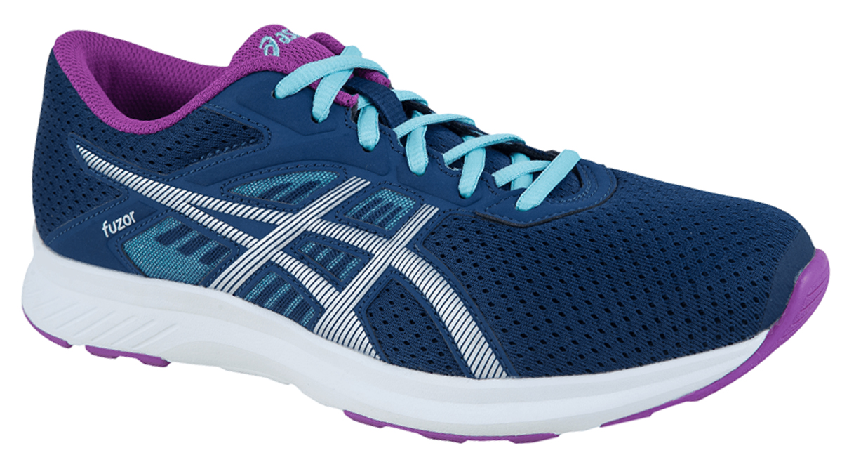 Кроссовки для бега женские Asics Fuzor, цвет: темно-синий. T6H9N-4993. Размер 7H (37,5)T6H9N-4993 Кроссовки для бега женские Asics Fuzor, цвет: темно-синий. T6H9N-4993. Размер 7H (37,5)T6H9N-4993Выберите стиль, который позволит вам отлично выглядеть и использовать все преимущества спортивной обуви. Эти легкие женские беговые кроссовки обеспечивают комфорт за счет дышащего сетчатого верха. Кроссовки Asics Fuzor одинаково хорошо выглядят и работают на тротуарах города и на пересеченной местности. Дышащая сетка для чувства прохлады. Комфорт каждодневных пробежек благодаря легкой амортизации.