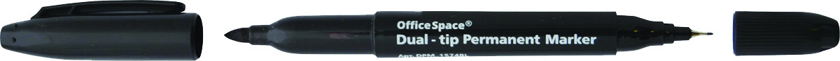 OfficeSpace Маркер перманентный двухсторонний цвет черныйDPM_1574BL OfficeSpace Маркер перманентный двухсторонний цвет черныйDPM_1574BLПерманентный двухсторонний маркер OfficeSpace предназначен для письма на большинстве поверхностей: бумаге, коже, пластмассе, металле, резине, ткани. Пулевидный наконечник.