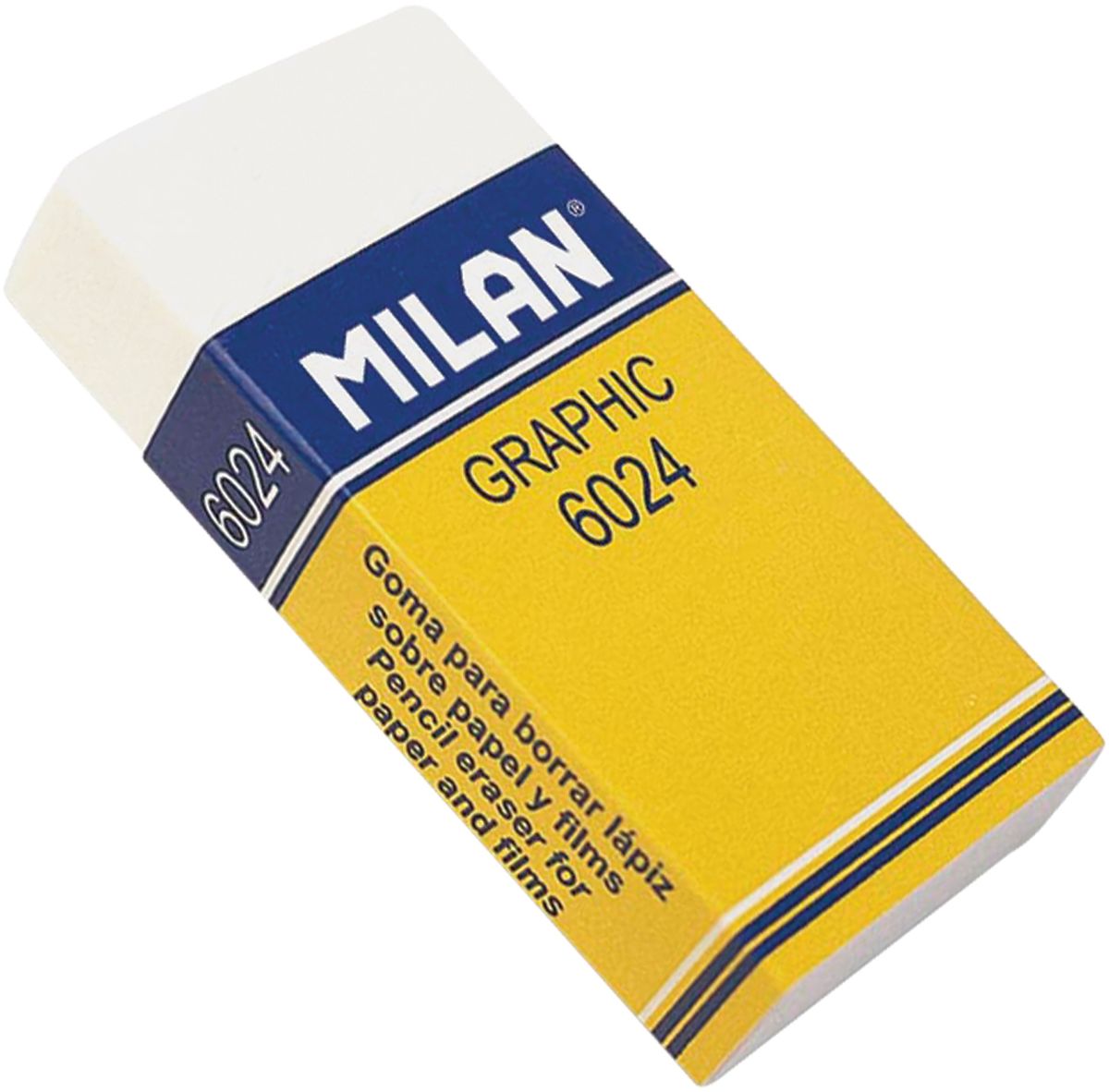 Milan Ластик Graphic 6024 прямоугольныйCPM6024 Milan Ластик Graphic 6024 прямоугольныйCPM6024Ластик Milan Graphic 6024 - это синтетические ластики для дизайнеров и художников. Бумажный держатель. Современные материалы обеспечивают прекрасное стирание и незаменимы для художественно-графических работ, дизайнерских проектов, чертежей, эскизов.
