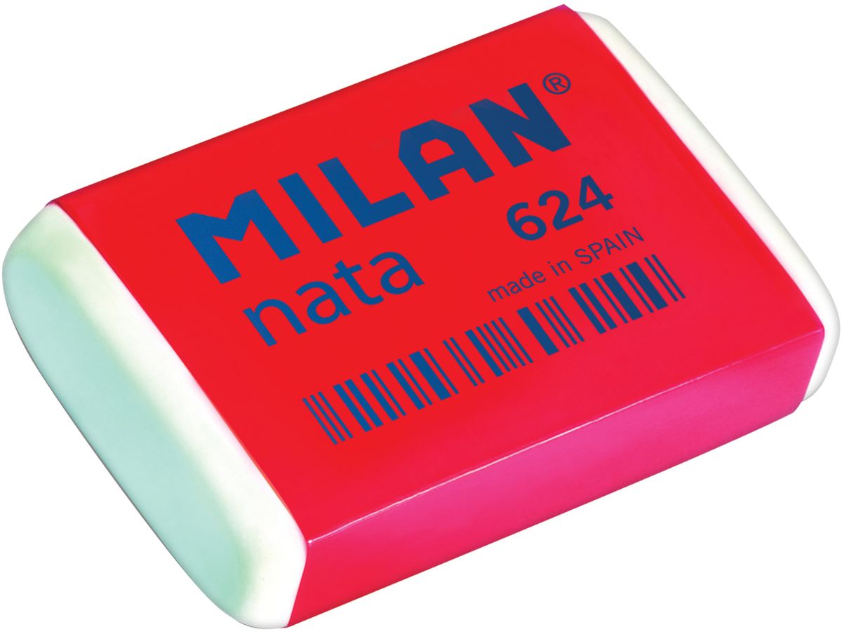 Milan Ластик Nata 624 прямоугольныйCPM624 Milan Ластик Nata 624 прямоугольныйCPM624Синтетические ластики Milan Nata 624производятся с добавлением отбеливающих компонентов и обладают структурой средней жесткости. Все эти свойства гарантируют безупречную работу с любыми видами графита и цветных пигментов и бережное отношение к поверхности бумаги.