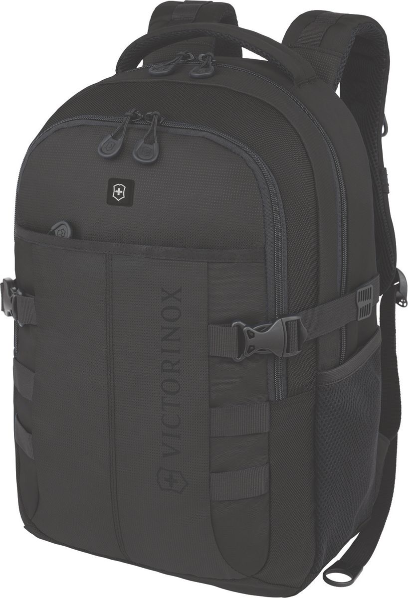 Рюкзак городской Victorinox VX Sport Cadet, цвет: голубой, 20 л + ПОДАРОК: нож-брелок Escort31105001 Рюкзак городской Victorinox VX Sport Cadet, цвет: голубой, 20 л + ПОДАРОК: нож-брелок Escort31105001Коллекция VX Sport сочетает в себе культовый дизайн и прочную конструкцию.Основанные на многогранной функциональности,которая присуща оригинальному швейцарскому армейскому ножу,рюкзаки этой коллекции обеспечивают защиту современным технологическим устройствам и многофункциональную организацию вещей таким образом,что вы будете готовы к любой ситуации. VICTORINOXарт. 31105001РЮКЗАК ДЛЯ НОУТБУКА ДИАГОНАЛЬЮ 16 / 41 СМ С КАРМАНОМ ДЛЯ ПЛАНШЕТА / ЭЛЕКТРОННОЙ КНИГИ33x18x46 см1 кг20 лХАРАКТЕРИСТИКИ И СВОЙСТВА• Мягкое отделение для ноутбука диагональю 16 (41см) с гладкой, устойчивой к механическим повреждениям подкладкой• Мягкий карман для портативного электронного устройства диагональю 10 (25 см) с гладкой, устойчивой к механическим повреждениям подкладкой• Внешняя организационная секция включает в себя карман на молнии по всей длине, карман для хранения электроники, карман для хранения периферийных устройств, сетчатый карман для документов, удостоверяющих личность, кармашек для ручки и карабин для ключей• Фронтальная сторона включает в себя внешний карман на молнии и многофункциональные боковые сетчатые карманы, идеально подходящие для бутылки с водой или зонтика• Мягкая задняя стенка и мягкие регулируемые плечевые ремни для максимального комфорта• Задний рукав для продевания через телескопическую ручку чемоданов позволяет одновременно перемещать два и более предметов багажа