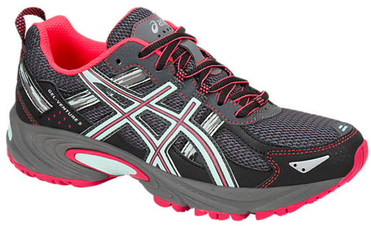 Кроссовки для бега женские Asics Gel-Venture 5, цвет: серый, розовый. T5N8N-9720. Размер 7 (36,5)T5N8N-9720 Кроссовки для бега женские Asics Gel-Venture 5, цвет: серый, розовый. T5N8N-9720. Размер 7 (36,5)T5N8N-9720Кроссовки Asics Gel-Venture 5 зарекомендовали себя как отличные внедорожники и просто универсальные кроссовки. В первую очередь предназначены для бега по пересеченной местности, а также хорошо ведут себя и при использовании на асфальтовом покрытии. AHAR+ - резина повышенной износостойкости, которая продлевает срок службы обуви. GEL в пятке отлично справляется с функцией поглощения ударов и снижения нагрузки на суставы.