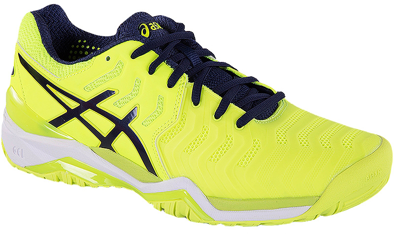 Кроссовки для тенниса мужские Asics Gel-Resolution 7, цвет: желтый. E701Y-0749. Размер 10H (43)E701Y-0749 Кроссовки для тенниса мужские Asics Gel-Resolution 7, цвет: желтый. E701Y-0749. Размер 10H (43)E701Y-0749Гордитесь своей скоростью и мощью на теннисном корте? Тогда вам просто необходима обувь, которая подчеркнет достоинства вашего стиля! Встречайте мужские теннисные кроссовки Asics Gel-Resolution 7! Усовершенствованная версия самых популярных моделей в этой категории. В этих кроссовках корт будет ваш! Благодаря долговечной внешней подошве Ahar вы почувствуете непревзойденную свободу и гибкость при смене направления и сможете с легкостью перебегать с одного края корта к другому и отражать подачу за подачей за доли секунды. Будьте во время матча на вершине своих способностей. Ощутите небывалую устойчивость и защиту в передней части ступни благодаря усиленными союзками. Средняя часть подошвы SpEVA и амортизаторы Asics Gel делают каждый шаг мягче, даря оптимальный комфорт. Кроссовки Gel-Resolution 7 созданы для того, чтобы служить вам верой и правдой как можно дольше. Шероховатые области выдерживают еще большее воздействие, позволяя побеждать игра за игрой.