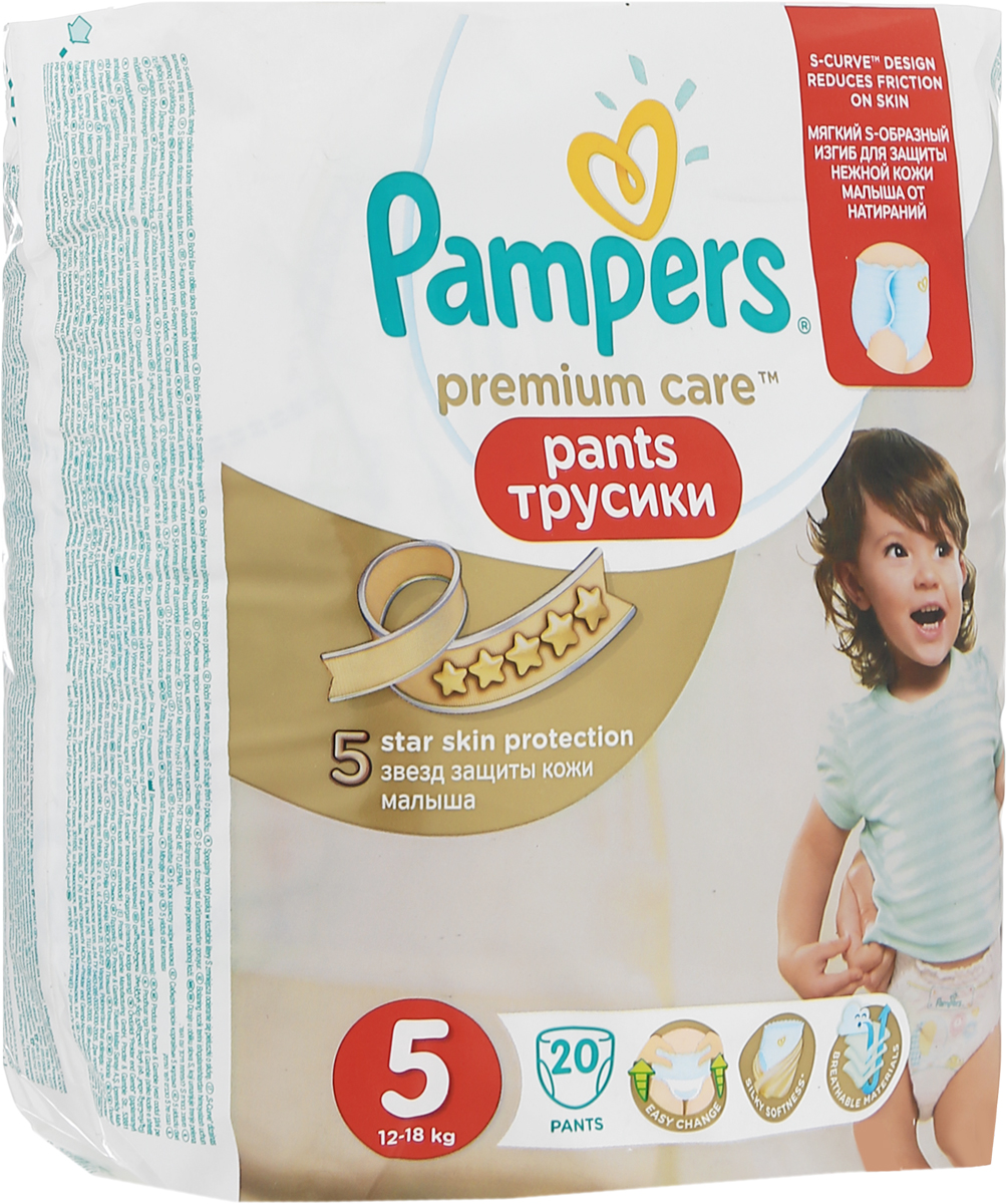 Pampers Pants Трусики Premium Care 12-18 кг (размер 5) 20 шт