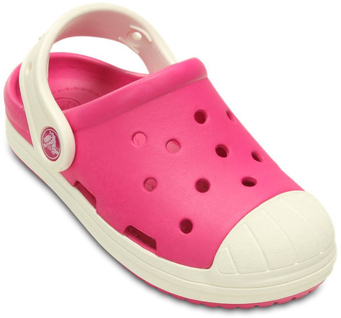 Сабо для девочки Crocs, цвет: розовый. 202282-6MI. Размер J1 (31/32)