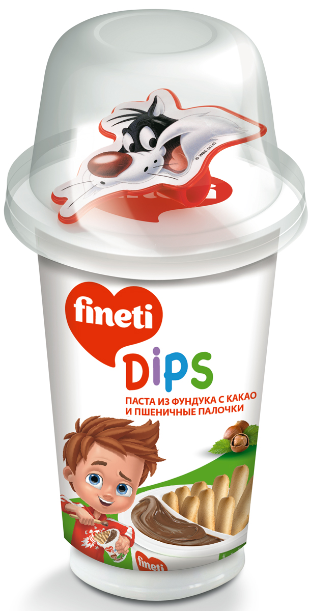 Fineti Dips Паста из фундука с какао и Пшеничные палочки, 45 г72527 Fineti Dips Паста из фундука с какао и Пшеничные палочки, 45 г72527Fineti - торговая марка кондитерских изделий компании Chipita. Это продукты с пастой из фундука с какао для детей. Бренд Fineti представлен в 30 странах и предлагает потребителям ассортимент высококачественных и вкусных продуктов. УВАЖАЕМЫЕ КЛИЕНТЫ!Игрушки во вложении поставляются в ассортименте. Поставка осуществляется в зависимости от наличия на складе.