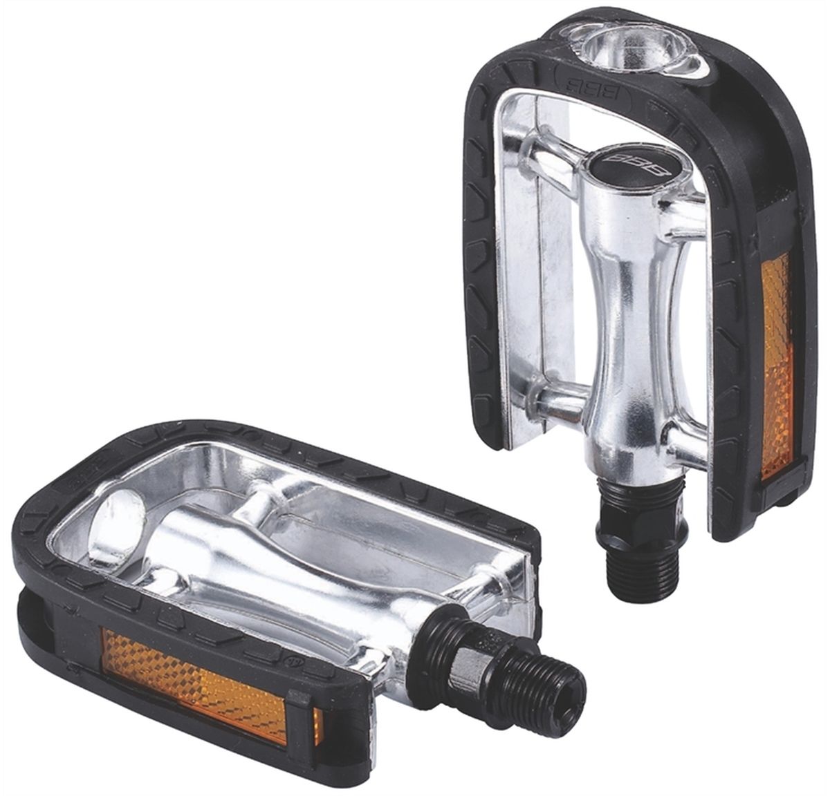 Педали BBB Trekking EasyRider II New Model, цвет: серебристый, черный, 2 штBPD-24 Педали BBB Trekking EasyRider II New Model, цвет: серебристый, черный, 2 штBPD-24Высокопрочные педали BBB Trekking EasyRider II New Model выполнены из алюминия с нескользящим резиновым покрытием. Прочная ось изготовлена из хроммолибденовой стали. Встроенные светоотражатели обеспечивают лучшую видимость вас в темноте.