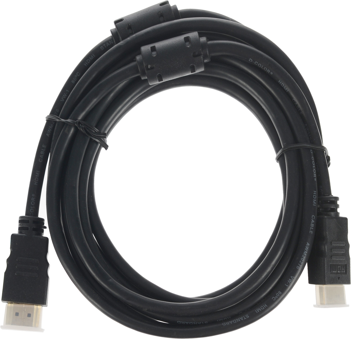 D-Color DCC-HH300F кабель HDMI 3 м4603725280717 D-Color DCC-HH300F кабель HDMI 3 м4603725280717Кабель D-Color DCC-HH300F с фильтрами изготовлен из высококачественного поливинилхлорида, жилы проводников отлиты из меди, а изолятор сделан из вспененного полиэтилена. Контакты позолочены 24 каратным техническим золотом.