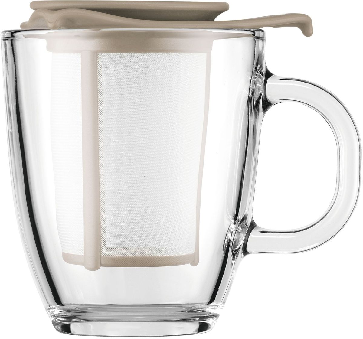 Набор кружек с фильтром Bodum YO-YO, цвет: песочный. AK11239-133-Y16AK11239-133-Y16 Набор кружек с фильтром Bodum YO-YO, цвет: песочный. AK11239-133-Y16AK11239-133-Y16Набор кружек с фильтром Bodum YO-YO - это удобная возможность заварить ароматный вкусный чай любого сорта на одну персону. Объемная кружка Yo-Yo имеет фильтр, в который засыпается чай. Как и в заварочный чайник, наливаем в кружку кипяток и плотно накрываем ее крышкой. Через прозрачное боросиликатное стекло можно наблюдать, как красиво заваривается чай. Когда процесс приготовления окончен, фильтр можно поставить на крышку и наслаждаться любимым напитком.