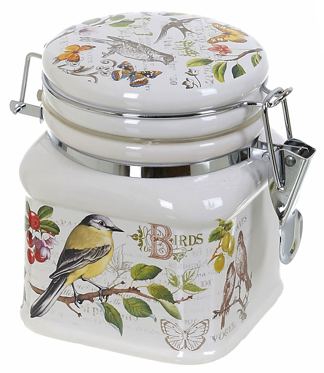 Банка для сыпучих продуктов Polystar Birds, 500 млL2430771 Банка для сыпучих продуктов Polystar Birds, 500 млL2430771Банка для сыпучих продуктов Polystar Birds изготовлена из прочной доломитовой керамики, покрытой слоем сверкающей гладкой глазури. Изделие оформлено красочным изображением. Банка прекрасно подойдет для хранения различных сыпучих продуктов: чая, кофе, сахара, круп и многого другого. Благодаря силиконовой прослойке и бугельному замку, крышка герметично закрывается, что позволяет дольше сохранять продукты свежими. Изящная емкость не только поможет хранить разнообразные сыпучие продукты, но и стильно дополнит интерьер кухни. Изделие подходит для использования в посудомоечной машине и в холодильнике.