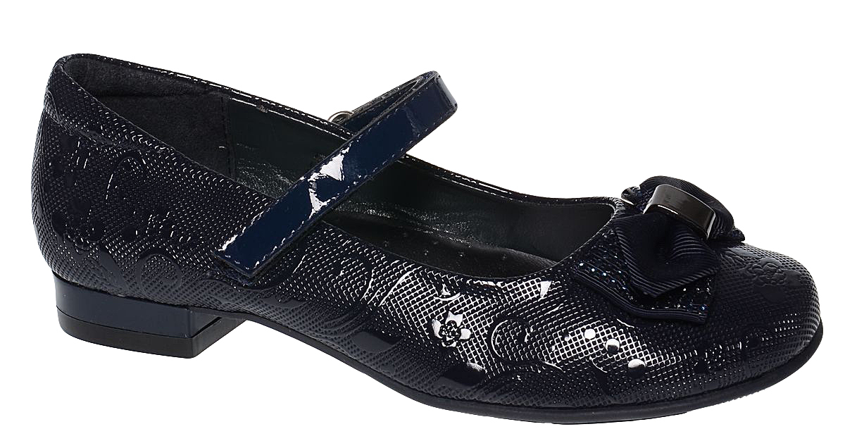 Туфли для девочки BiKi, цвет: темно-синий. A-B83-94-C. Размер 28