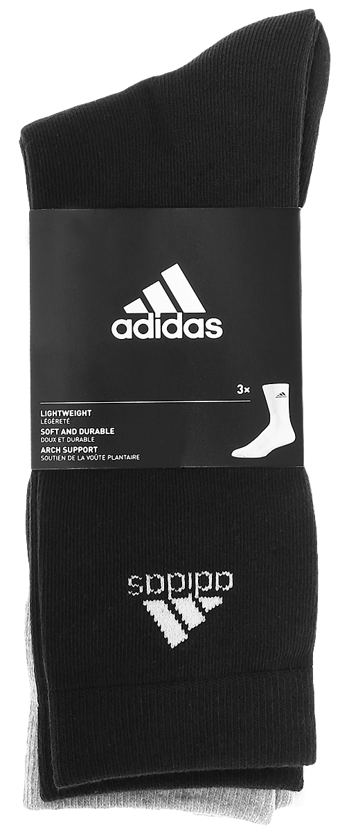 Носки adidas Per Crew T, цвет: черный, серый, белый, 3 пары. AA2331. Размер 39/42AA2331 Носки adidas Per Crew T, цвет: черный, серый, белый, 3 пары. AA2331. Размер 39/42AA2331Носки adidas Per Crew T изготовлены из высококачественного мягкого эластичного хлопка с добавлением полиэстера и полиамида. Удлиненные носки с поддержкой стопы имеют эластичную резинку, которая надежно фиксирует носки на ноге. В комплект входят 3 пары носков, оформленных логотипом бренда adidas.