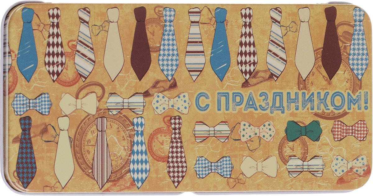 Коробка подарочная Феникс-Презент Галстуки и бабочки, 16,6 х 7,6 х 1 см43672 Коробка подарочная Феникс-Презент Галстуки и бабочки, 16,6 х 7,6 х 1 см43672Подарочная коробка Феникс-Презент Галстуки и бабочки выполнена из черного окрашенного металла и украшена яркой картинкой, соответствующей событию, для которого предназначена. Подарочная коробка для денег - это наилучшее решение, если вы хотите порадовать ваших близких и создать праздничное настроение, ведь денежный подарок, преподнесенный в оригинальной коробке, всегда будет эффектным и запоминающимся.