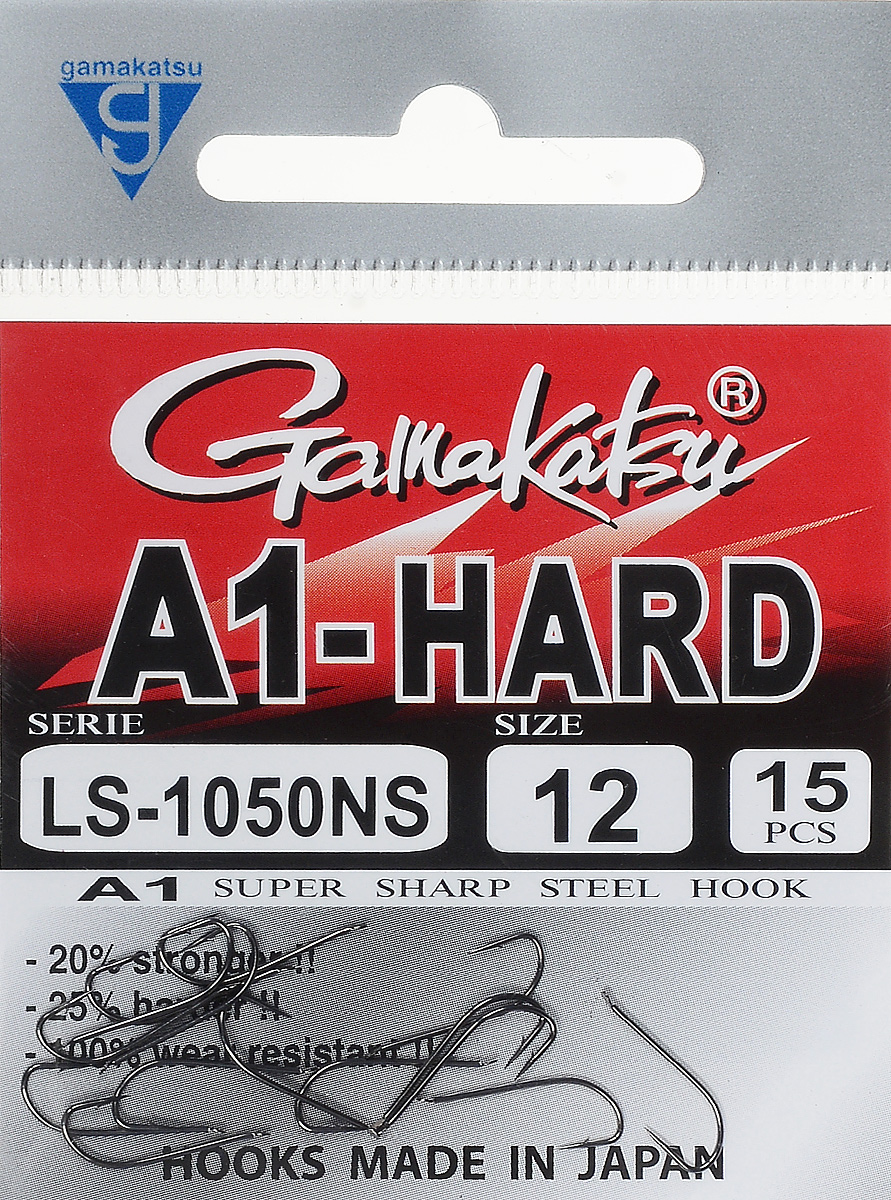 Крючок рыболовный Gamakatsu A1 LS-1050NS, размер 12, 15 шт14764501200 Крючок рыболовный Gamakatsu A1 LS-1050NS, размер 12, 15 шт14764501200Крючок Gamakatsu A1 LS-1050NS подходит для ловли рыбы. Изделие изготовлено из высококачественной стали. Крючок долго остается острым. Жало крючка отогнуто в бок. Крючок достаточно универсален и может применяться в разных видах ловли. Подходит для растительных и животных насадок. Крючок прекрасно справляется с любой рыбой как на море, так и на спокойной воде. Размер: 12.Количество: 15 шт. Вид головки: лопатка.