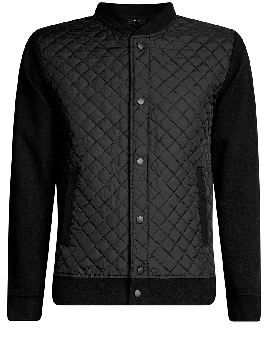 Куртка мужская oodji Basic, цвет: черный. 5B911020M/44112N/2900N. Размер XL (56)