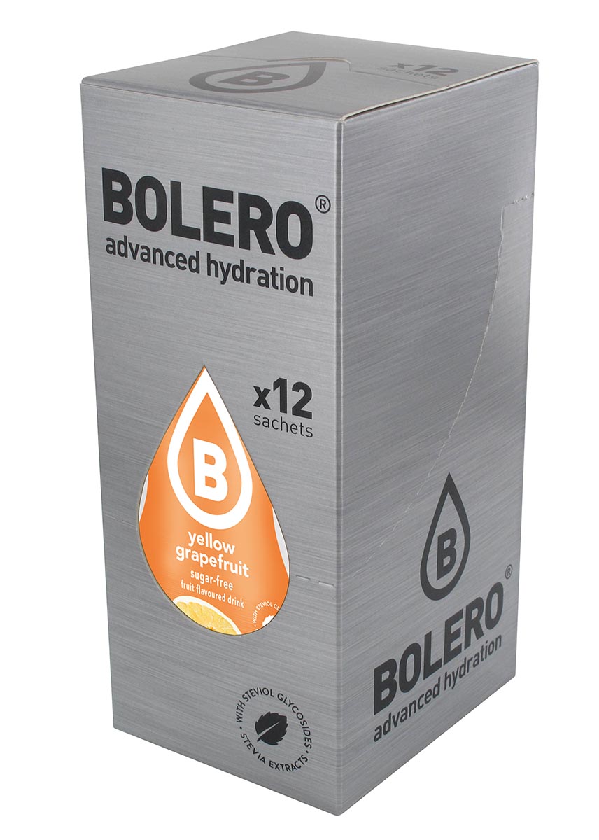 Напиток быстрорастворимый Bolero Grapefruit / Желтый грейпфрут, 9 г х 12 штЦБ-00003661 Напиток быстрорастворимый Bolero Grapefruit / Желтый грейпфрут, 9 г х 12 штЦБ-00003661Быстрорастворимый напиток предназначен для спортсменов, в период интенсивных тренировок в дополнение к основному рациону в соответствии с программой, разработанной для данных видов спорта. Каждый пакетик (9 г) рассчитан на приготовление 1,5-2 литра сока. Их также очень удобно носить с собой. Состав: без добавления ГМО. Не содержит глютен, без сахара. -Лимонная кислота, яблочная кислота, мальтодекстрин;- ароматические и вкусовые вещества; - L-аскорбиновая кислота. - натуральные ароматизаторы и подсластители: ацесульфам К, сукралоза,стевиогликозиды (экстракты стевии), регулятор кислотности: тринатрийцитрат. - разрыхлитель: трикальцийфосфат; - загустители: гуаровая камедь, гуммиарабик (аравийская камедь). Товар не является лекарственным средством. Товар не рекомендован для лиц младше 18 лет. Могут быть противопоказания иследует предварительно проконсультироваться со специалистом. Товар сертифицирован.