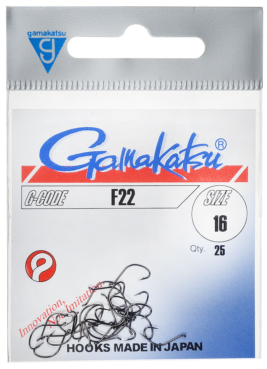 Крючок рыболовный Gamakatsu F22, размер 16, 25 шт14665201600 Крючок рыболовный Gamakatsu F22, размер 16, 25 шт14665201600Крючок Gamakatsu F22 прекрасно подойдет для ловли крупной и мелкой рыбы. Изделие изготовлено из высококачественной стали. Крючок предназначен для рыбалки нахлыстом, а также для фидерной и поплавочной ловли. Крючок идеально справляется с любой рыбой как на море, так и на спокойной воде. Размер: 16.Количество: 25 шт. Вид головки: кольцо.