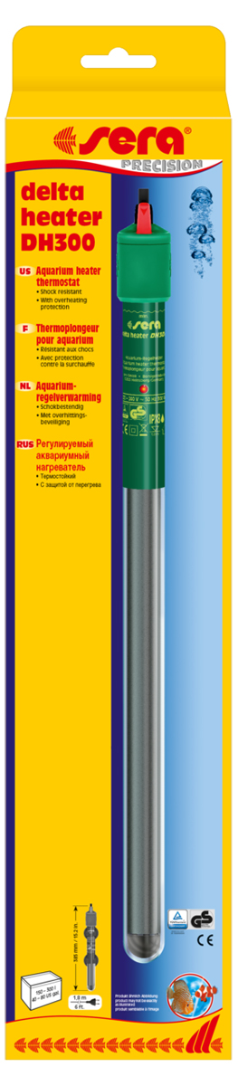 Нагреватель для аквариума Sera Delta Heater, 300 Вт8707 Нагреватель для аквариума Sera Delta Heater, 300 Вт8707Нагреватель для аквариума Sera Delta Heater изготовлен из термостойкого стекла и, благодаря относительно малому размеру, почти не занимает места в аквариуме. Нагреватель оснащен регулировкой температуры в диапазоне от 18 до 32°C. Дополнительная безопасность обеспечивается системой Защиты от перегрева. Она отключает нагреватель, если он оказывается вне воды. Отчетливо видимый индикатор информирует о рабочем состоянии прибора тремя различными цветами: зеленый (температура в порядке), красный (идет процесс нагрева), фиолетовый (защита от перегрева включена). Достаточно длинный электрический кабель (1,8 м) упрощает установку и позволяет подключить кабель так, чтобы он образовал петлю ниже уровня розетки, что предупредит попадание стекающей по кабелю воды в розетку. Объем аквариума: 150-300 л. Длина нагревателя: 34,5 см. Длина кабеля: 1,8 м.