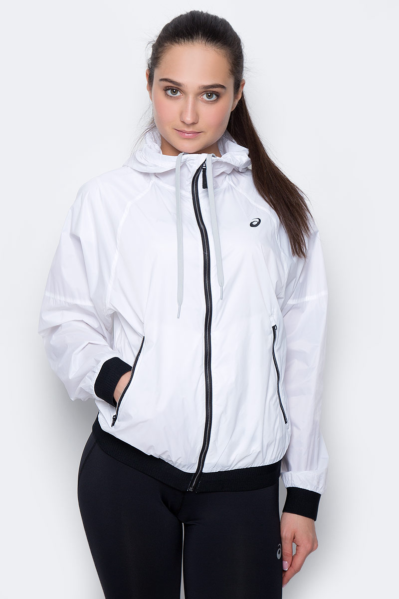 Ветровка для фитнеса женская Asics Fuzex TR LW Jacket, цвет: белый. 141116-0001. Размер L (46/48)