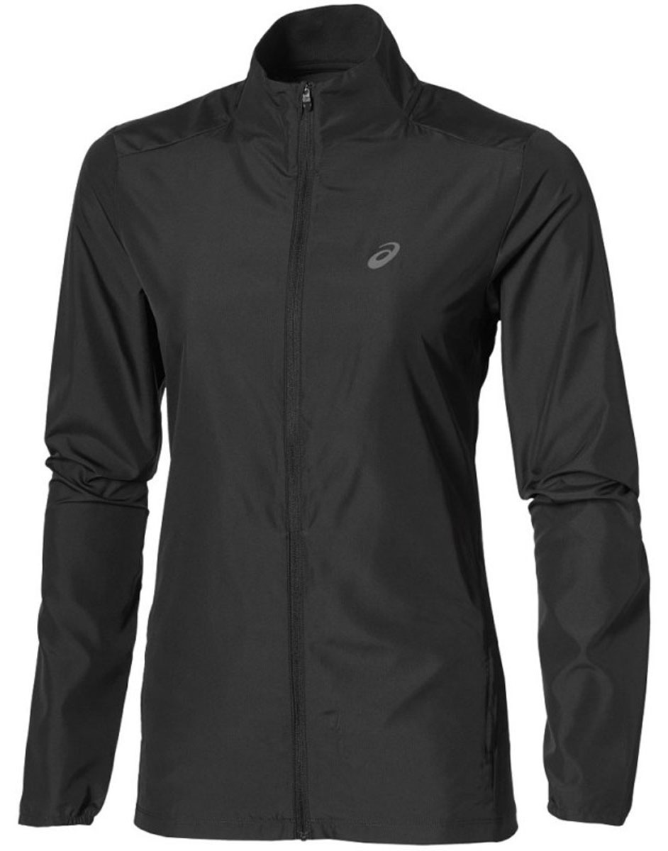 Ветровка для бега женская Asics Jacket, цвет: черный. 134110-0904. Размер XL (50/52)134110-0904 Ветровка для бега женская Asics Jacket, цвет: черный. 134110-0904. Размер XL (50/52)134110-0904Женская ветровка для бега Asics Jacket подарит вам особенный комфорт во время тренировок в прохладную погоду. Ткань, изготовленная с применением технологии Motion Dry, позволяет удалять лишнюю влагу с кожи во время занятий спортом, обеспечивая тем самым замечательный уровень комфорта. Такая куртка идеально подходит для скоростного бега и трейл-раннинга в горах, где необходима дополнительная защита от изменчивых погодных условий и небольшой вес.Ветровка с воротником-стойкой и длинными рукавами застегивается на пластиковую застежку-молнию с защитой для подбородка и внутренней ветрозащитной планкой. Низ рукавов дополнен эластичными вставками. Спереди расположено два втачных кармана на застежках-молниях. Модель дополнена вставками из эластичного полиэстера и оформлена термоаппликациями из светоотражающего материала. Такая ветровка послужит отличным дополнением к вашему спортивному гардеробу, в ней вы будете чувствовать себя комфортно и уютно.