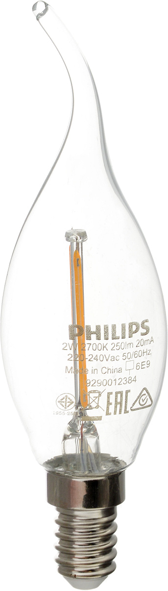 Лампа светодиодная Philips LED candle, цоколь E14, 2W, 2700KЛампа LEDClassic 2-25W BA35 E14 WW CL Лампа светодиодная Philips LED candle, цоколь E14, 2W, 2700KЛампа LEDClassic 2-25W BA35 E14 WW CLСовременные светодиодные лампы LED candle экономичны, имеют долгий срок службы и мгновенно загораются, заполняя комнату светом. Лампа оригинальной формы и высокой яркости позволяет создать уютную и приятную обстановку в любой комнате вашего дома.Светодиодные лампы потребляют до 92 % меньше электроэнергии, чем обычные лампы накаливания, излучая при этом привычный и приятный теплый свет. Срок службы светодиодной лампы LED candle составляет до 15 000 часов, что соответствует общему сроку службы пятнадцати ламп накаливания. Благодаря чему менять лампы приходится значительно реже, что сокращает количество отходов.Напряжение: 220-240 В. Световой поток: 250 lm.Эквивалент мощности в ваттах: 25 Вт.