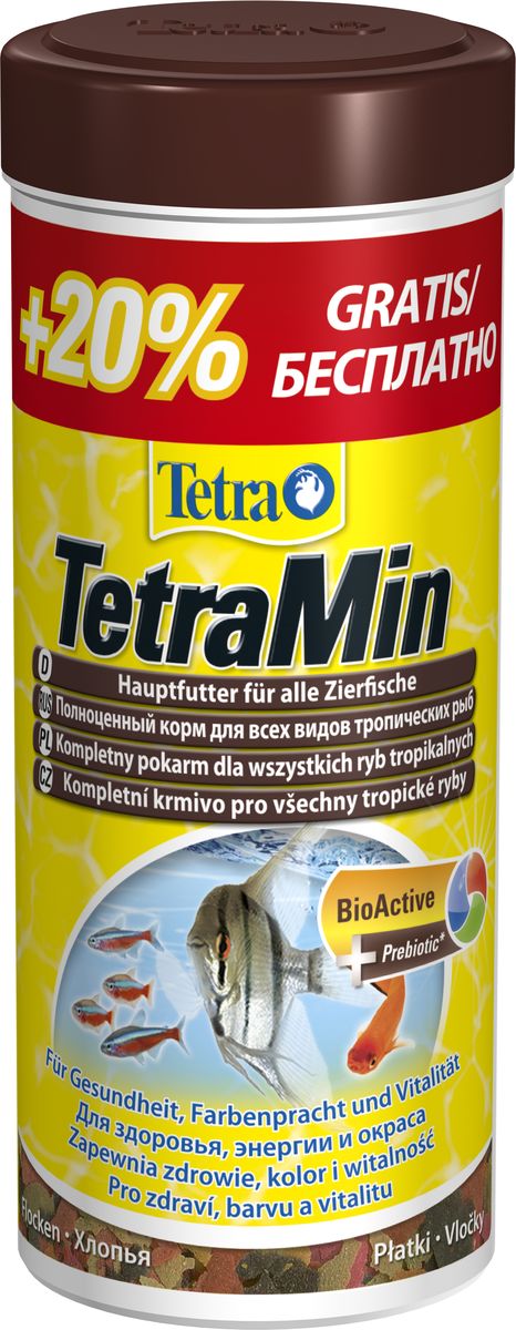 Корм Tetra TetraMin, для всех видов рыб, хлопья, 300 мл762718A Корм Tetra TetraMin, для всех видов рыб, хлопья, 300 мл762718ATetraMin – основной корм для долгой и здоровой жизни всех видов тропических рыб. С новой формулой для гарантированно чистой воды. С запатентованной формулой BioActive - для продолжительной и здоровой жизни ваших питомцев. Содержит 40 видов отборного высококачественного сырья Тщательно отобранная комбинация из высококачественных питательных веществ, витаминов и минералов для полноценного, здорового питания легко усваивается всеми видами тропических рыб.Рыба и побочные рыбные продукты, зерновые культуры, дрожжи, экстракты растительного белка, моллюски и ракообразные, масла и жиры, сахар (олигофруктоза 1%), водоросли, минеральные вещества.