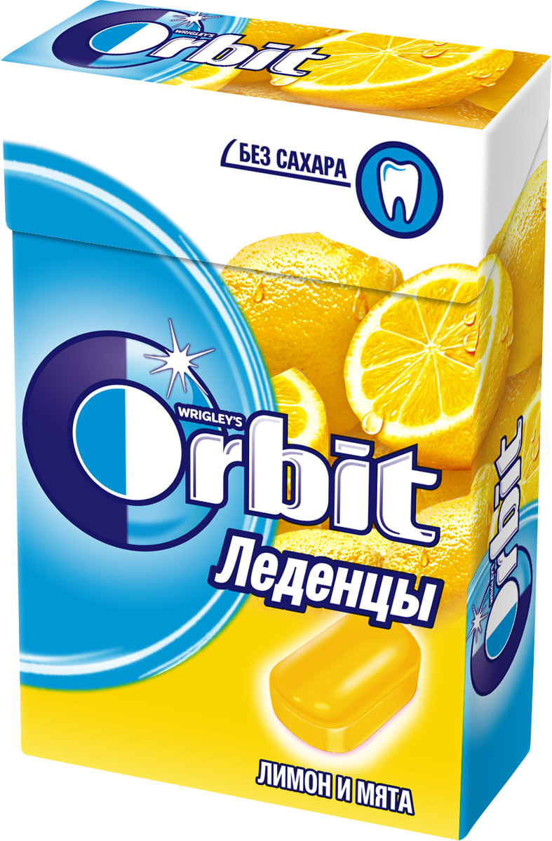 Orbit Лимон и мята леденцы, 35 г4043041000000 Orbit Лимон и мята леденцы, 35 г4043041000000Освежающие леденцы Orbit с ароматом лимона и мяты помогают восстановить кислотно-щелочной баланс во рту, и способствуют сохранению здоровья зубов.Уважаемые клиенты! Обращаем ваше внимание, что полный перечень состава продукта представлен на дополнительном изображении.