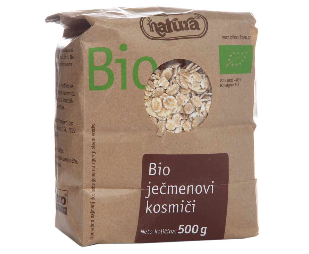 Zito Natura Bio Хлопья ячменные, 500 г3400201 Zito Natura Bio Хлопья ячменные, 500 г3400201Ячмень - один из древнейших видов злаков, который употреблялся древними египтянами для приготовления хлеба, напоминающего лепешки. Благодаря своему высокому содержанию растительных жиров ячмень также известен как злак, придающий энергию. Он содержит важные питательные волокна, богатые бета-глюканами.Органические продукты Zito Natura имеют маркировку в соответствии с законодательством и европейскую экологическую маркировку сертифицированных органических продуктов питания, так как при их производстве не используются удобрения и распылители, запрещенные в органическом производстве и обработке. Органические продукты произведены под контролем SI - EKO - 001.Органические продукты Natura производятся в регионах, где природа пока еще живет своей жизнью. Они попадают на полки магазинов и на столы людей, выбирающих здоровое питание, в той же форме, в которой их создала природа: натуральными, питательными и здоровыми. Разнообразные натуральные зерна и семена обладают всеми свойствами злаков, полностью сохраняя, таким образом, свои полезные качества.