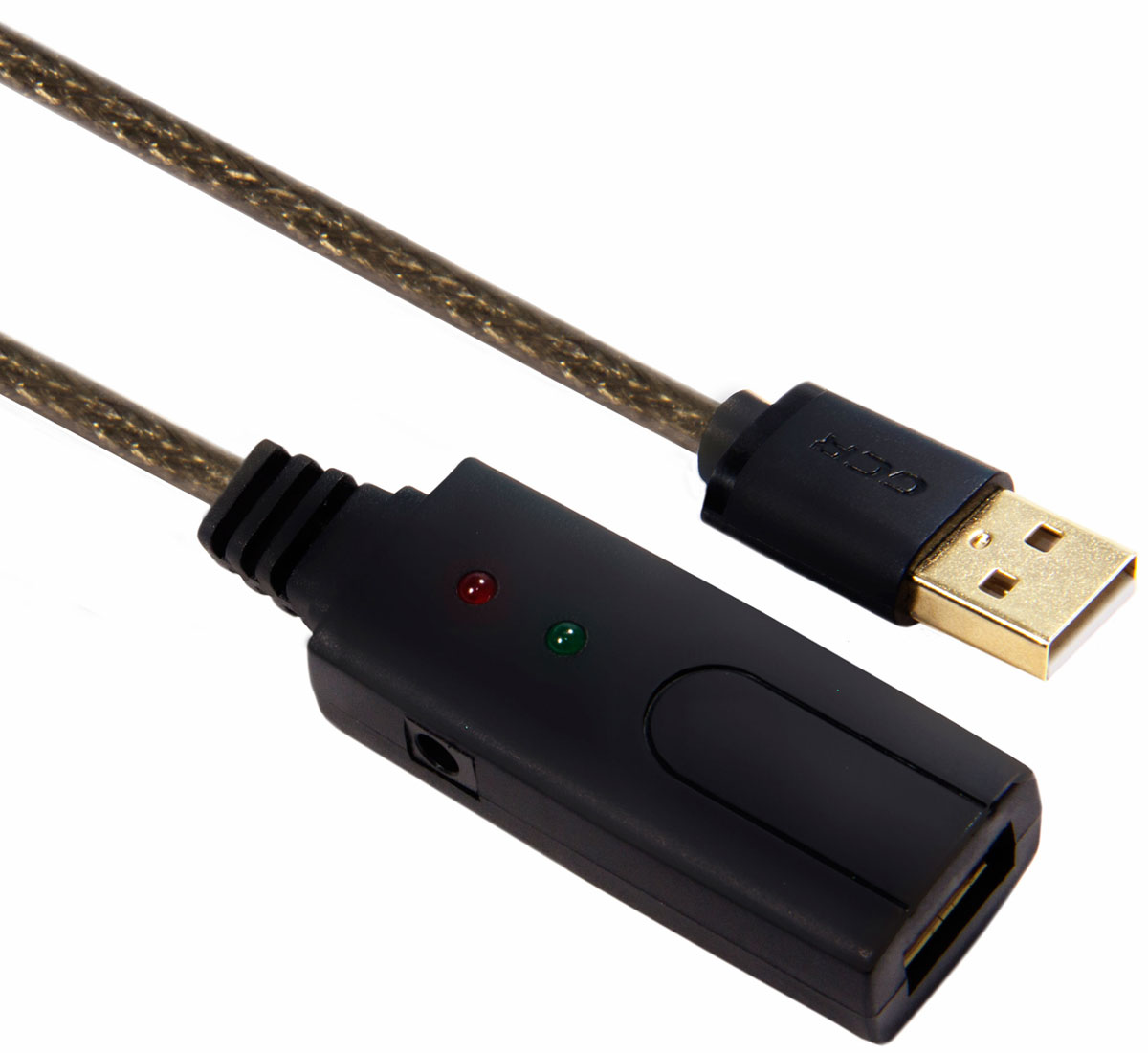 Greenconnect Russia GCR-UEC3M2-BD2S, Transparent Black удлинитель активный USB 2.0 (3 м)