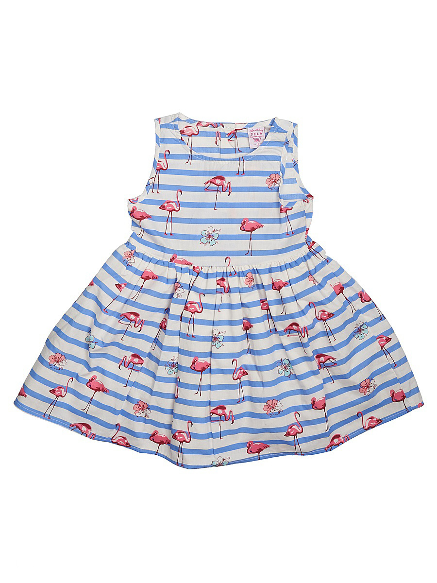Платье для девочки Sela, цвет: индиго. Dsl-517/139-7110. Размер 110, 5 летDsl-517/139-7110 Платье для девочки Sela, цвет: индиго. Dsl-517/139-7110. Размер 110, 5 летDsl-517/139-7110Нарядное платье для девочки Sela выполнено из натурального хлопка и оформлено ярким принтом. Модель приталенного кроя с юбкой-солнцем застегивается на пуговицы на спинке. Подкладка платья на подоле дополнена воланом из сетчатого материала для большей пышности. Платье подойдет для праздников, прогулок и дружеских встреч и станет отличным дополнением гардероба юной модницы.
