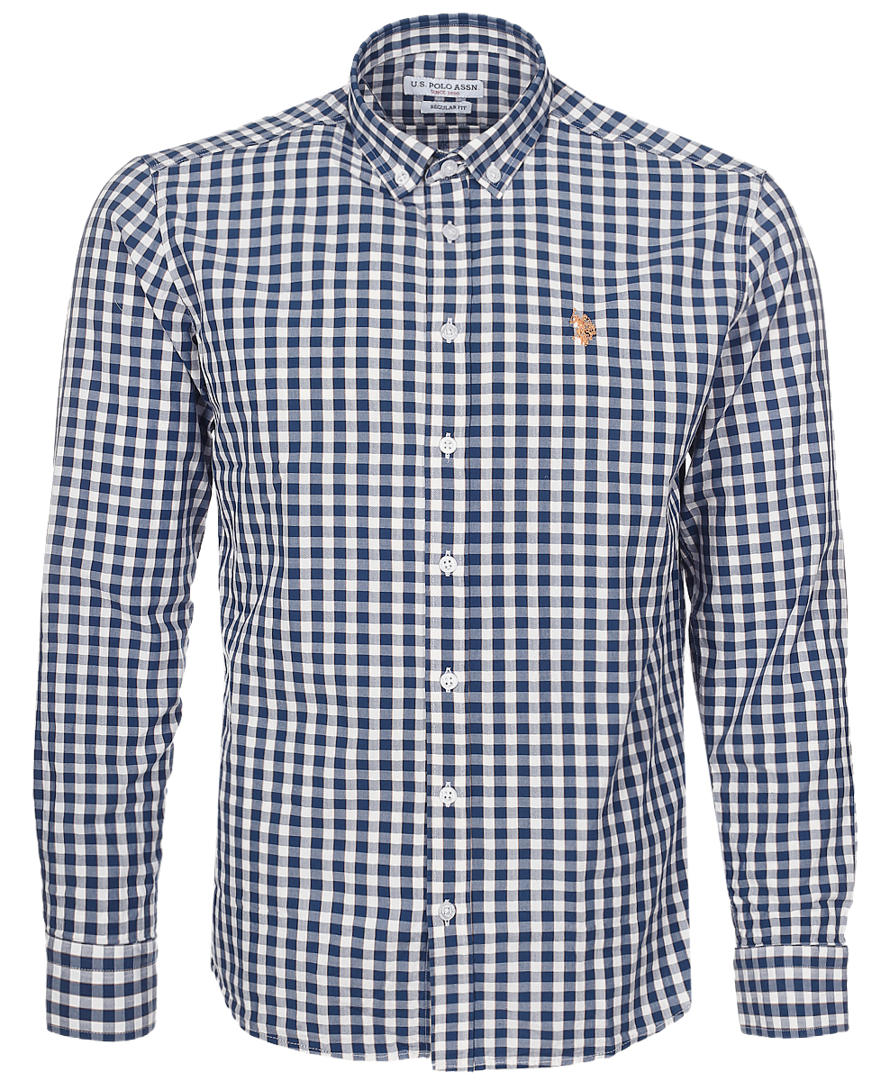 Рубашка мужская U.S. Polo Assn., цвет: темно-синий, белый. G081GL004AVILEMENIKE16K_VR033. Размер M (50)G081GL004AVILEMENIKE16K_VR033 Рубашка мужская U.S. Polo Assn., цвет: темно-синий, белый. G081GL004AVILEMENIKE16K_VR033. Размер M (50)G081GL004AVILEMENIKE16K_VR033Мужская рубашка U.S. Polo Assn. выполнена из натурального хлопка. Рубашка с длинными рукавами и отложным воротником застегивается на пуговицы спереди. Манжеты рукавов также застегиваются на пуговицы. Рубашка оформлена принтом в клетку. На груди модель украшена небольшой вышивкой с логотипом бренда.