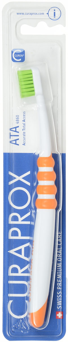 Curaprox ATA Зубная щетка подростковая цвет: оранжевый, салатовый