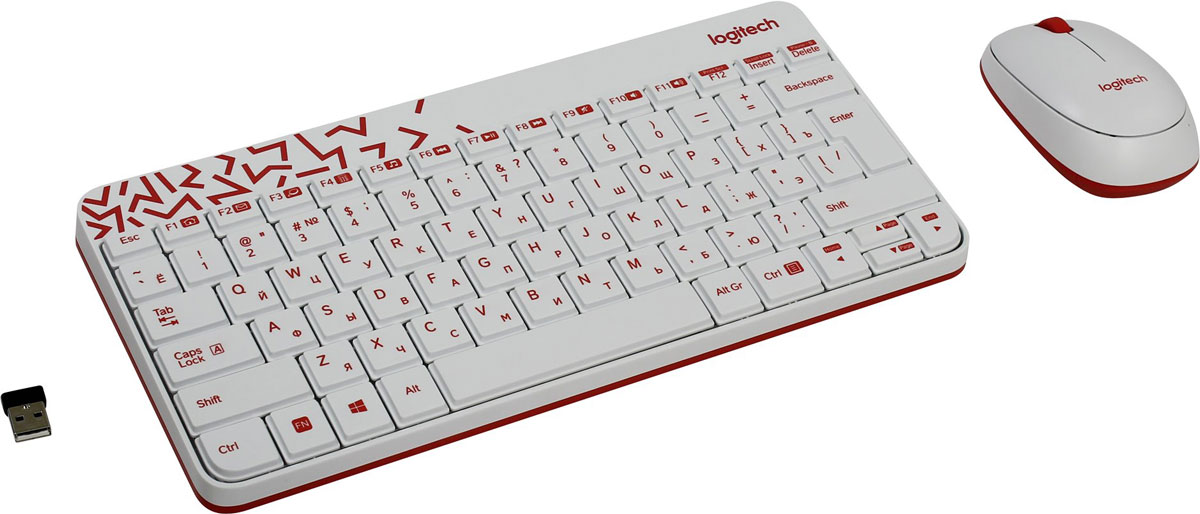 Logitech Wireless Desktop MK240 Nano, White клавиатура + мышь