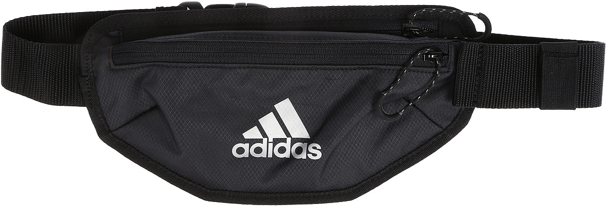 Сумка поясная для бега Adidas Run Waistbag, цвет: черный, темно-синийS96350 Сумка поясная для бега Adidas Run Waistbag, цвет: черный, темно-синийS96350Поясная сумка Adidas Run Waistbag прекрасно подходит для полезных мелочей, которые необходимо взять с собой на пробежку. Модель, выполненная из прочного рипстопа (100% полиэстер), имеет два кармана, в одном из которых сетчатый разделитель. Сумка оснащена светоотражающими деталями и фиксируется на регулируемом поясе с помощью застежки-фастекс.Длина пояса (с учетом сумки): 48-107 см.