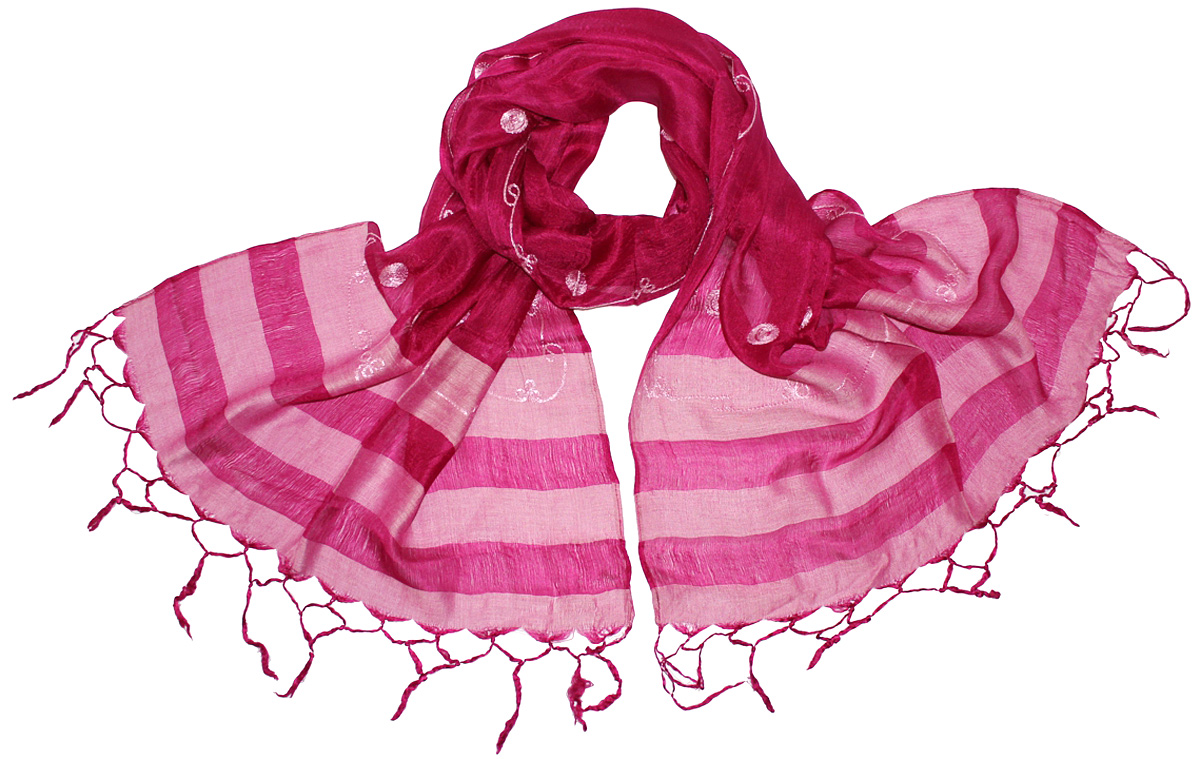 Шарф женский Ethnica, цвет: фуксия, розовый. 916225. Размер 55 см х 180 см