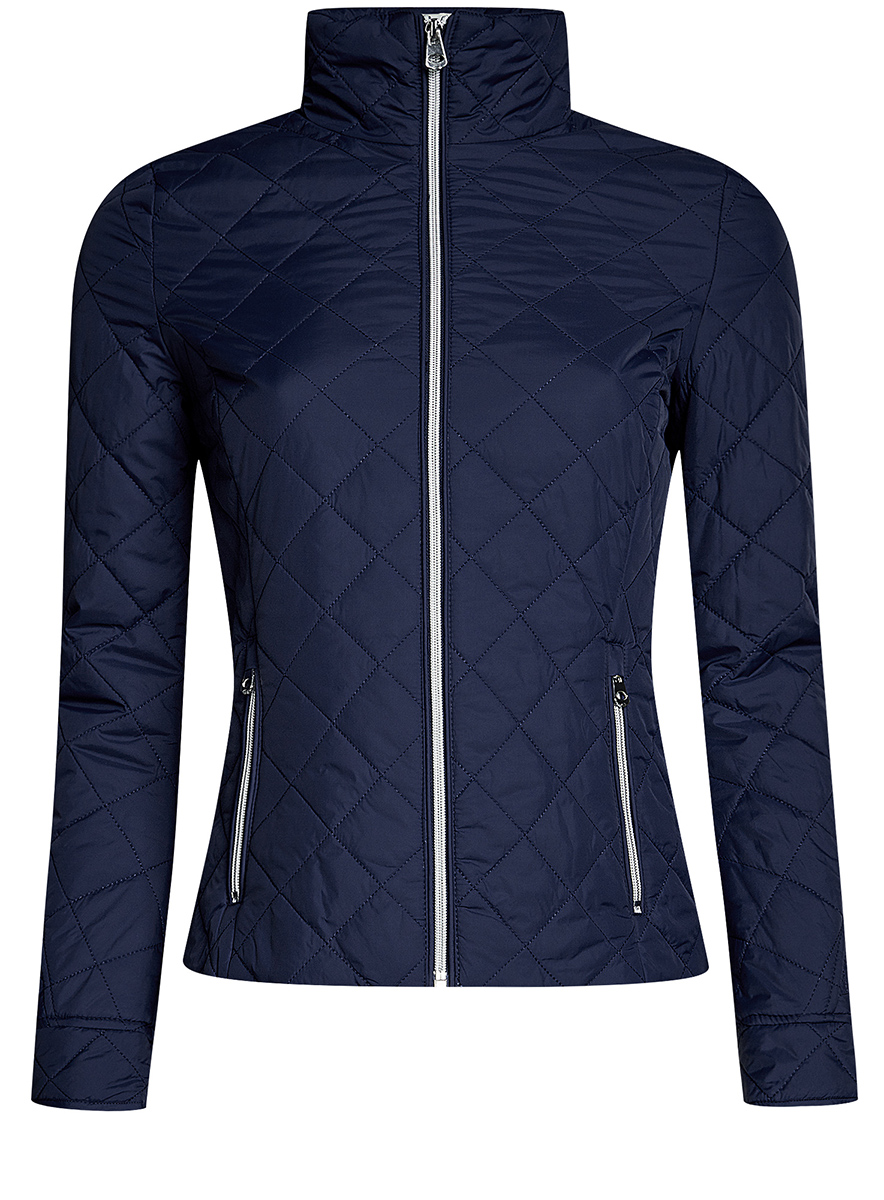 Куртка женская oodji Ultra, цвет: темно-синий. 10204051/33744/7900N. Размер 36-170 (42-170)