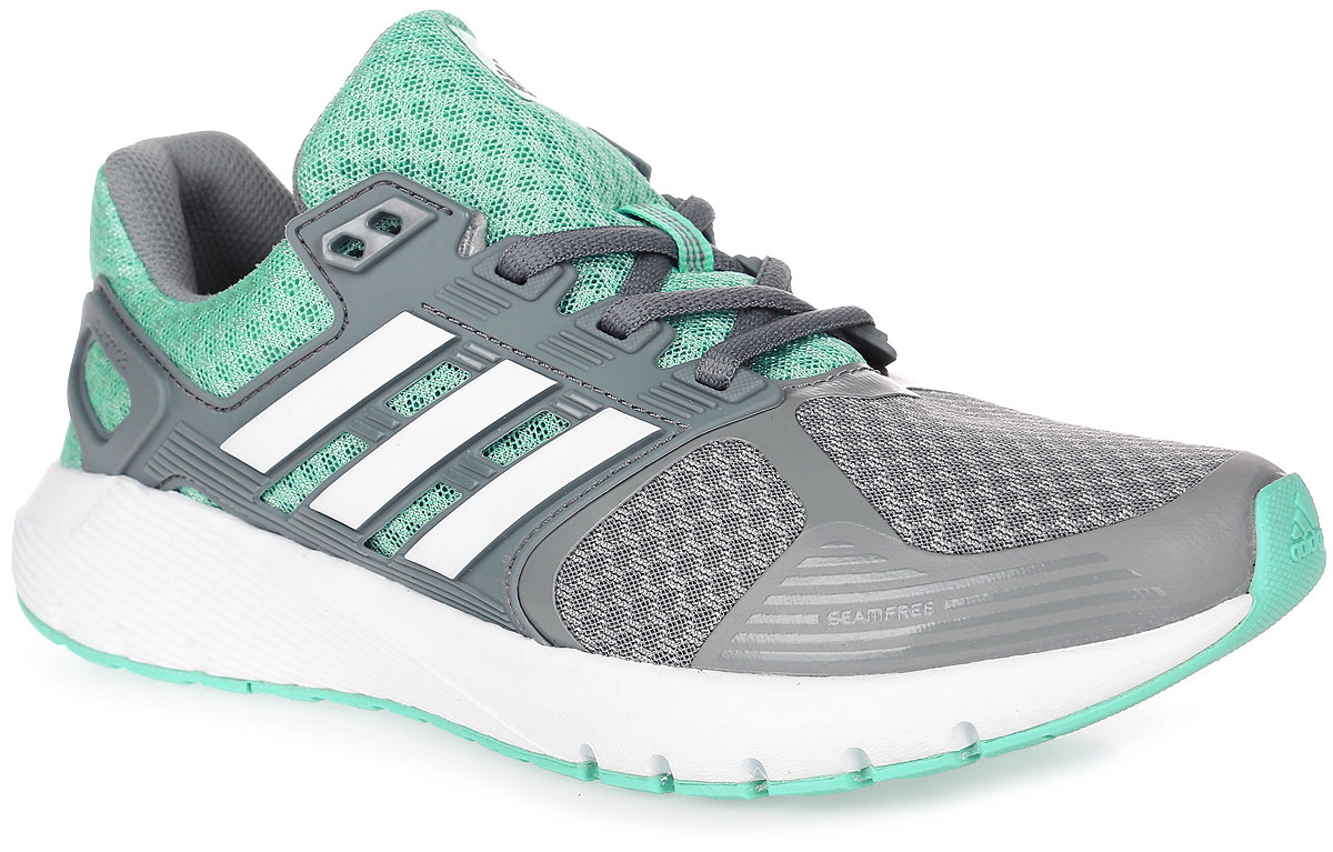 Кроссовки для бега женские adidas Duramo 8, цвет: серый, светло-бирюзовый. BB4675. Размер 3,5 (35,5)BB4675 Кроссовки для бега женские adidas Duramo 8, цвет: серый, светло-бирюзовый. BB4675. Размер 3,5 (35,5)BB4675Женские кроссовки для бега adidas Duramo 8 выполнены из сетчатого текстиля и оформлены накладками из полимера. Шнурки надежно зафиксируют модель на ноге. Внутренняя поверхность из сетчатого текстиля комфортна при движении. Стелька выполнена из легкого ЭВА-материала с поверхностью из текстиля. Подошва изготовлена из высококачественной легкой резины и оснащена технологией Cloudfoam для поглощения ударных нагрузок и комфортной посадки без разнашивания. Поверхность подошвы дополнена рельефным рисунком.