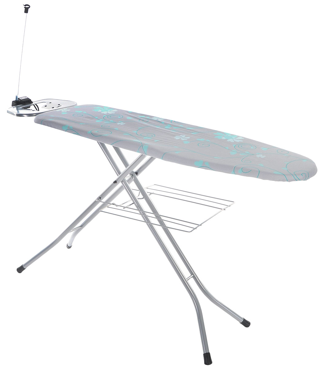 Доска гладильная Hausmann Classic Mono, цвет: серый, бирюзовый, 120 x 38 cмHM-2122_серебристый, бирюзовый Доска гладильная Hausmann Classic Mono, цвет: серый, бирюзовый, 120 x 38 cмHM-2122_серебристый, бирюзовыйГладильная Hausmann Classic Mono выполнена из высококачественного металла. Рабочая поверхность оснащена отверстиями для пара и обтянута чехлом из хлопка. Чехол обладает антипригарным эффектом и способствует более качественному проглаживанию. Доска оснащена встроенным электроподключением и удлинителем длиной 1,4 м.Большая поверхность позволит вам без труда гладить не только рубашки, мужские брюки, но и постельное белье. Доска оснащена подставкой для утюга из крашеного листового металла. Снизу имеется металлическая полка. Ножки снабжены накладками, которые предотвращают скольжение, что создает удобные условия для глажки, а также препятствуют образованию царапин на полу. Гладильная доска легко складывается и не занимает много места в сложенном состоянии, что делает ее удобной для хранения. Гладильная доска Hausmann Classic Mono сочетает в себе качество, удобство и практичность. Она станет необходимым атрибутом для любой хозяйки.Размер рабочей поверхности: 120 х 38 см.Высота доски: 60 см, 90 см.Размер подставки для утюга: 33 x 21 см.Размер гладильной доски в сложенном виде: 165 х 38 х 7 см.