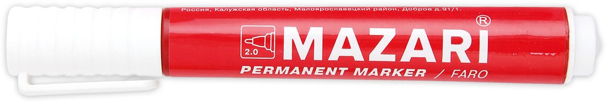 Mazari Маркер перманентный Faro цвет красныйМ-5002_красный Mazari Маркер перманентный Faro цвет красныйМ-5002_красныйМаркер Mazari Faro подходит для письма на любых поверхностях. Маркер имеет пулевидную форму наконечника. Толщина линии - 2,0 мм.