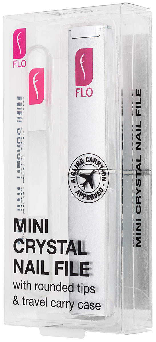 Flo Маникюрная пилка Travel Crystal, с футляром, цвет: прозрачный
