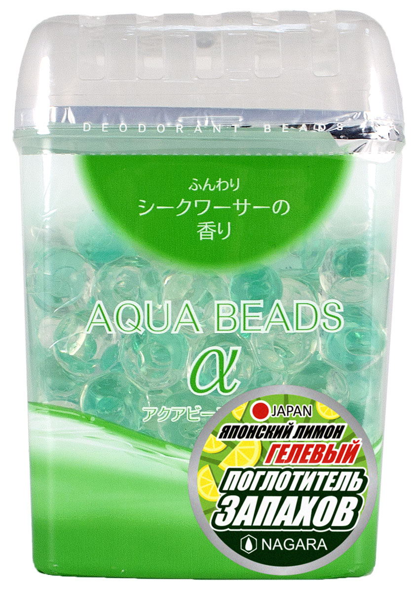 Арома-поглотитель запаха Nagara Aqua Beads, гелевый, с ароматом сикуваса, 360 г002558 Арома-поглотитель запаха Nagara Aqua Beads, гелевый, с ароматом сикуваса, 360 г002558Эффективно устраняет любые неприятные запахи.Наполняет помещение ярким и свежим ароматом сикуваса (японский лимон)..Большой объем и экономичный расход.Действует до 2х месяцев.Украшает интерьер.Способ применения: снять защитную пленку с крышки упаковки. Затем снять крышку и удалить алюминиевую пленку. .Снова установить крышку. .Меры предосторожности: не смешивать с другими средствами. .Не рекомендуется использовать в автомобилях, т.к. гелевые шарики могут рассыпаться во время движения.. Способ хранения: хранить в недоступном для детей месте. .Состав: вода, неионный поверхностно-активный агент, освежитель воздуха, ароматизатор. .
