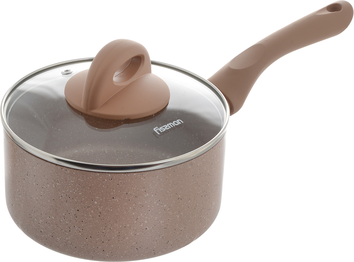 Ковш Fissman Latte с крышкой, с антипригарным покрытием, 1,5 лAL-4957.16 Ковш Fissman Latte с крышкой, с антипригарным покрытием, 1,5 лAL-4957.16Ковш Fissman Latte изготовлен из алюминия с антипригарным покрытием TouchStone, состоящим из нескольких слоев натуральной каменной крошки на основе минеральных компонентов. Такое покрытие долговечно, безопасно для здоровья и окружающей среды, оно обладает великолепными антипригарными свойствами. Ковш оснащен удобной бакелитовой ручкой, которая не нагревается в процессе приготовления пищи и не скользит в мокрых руках. Крышка, выполненная из стекла, позволит вам следить за процессом приготовления пищи. Крышка оснащена металлическим ободом и отверстием для выпуска пара. Ковш Fissman Latte создан, чтобы удовлетворить потребности самых взыскательных кулинаров и профессиональных шеф-поваров. Это результат сочетания уникального производственного процесса, современного дизайна, непревзойденного качества и использования передовых сертифицированных материалов. Подходит для использования на газовых, электрических, стеклокерамических и индукционных плитах. Можно мыть в посудомоечной машине. Высота стенки: 8 см. Длина ручки: 16 см.